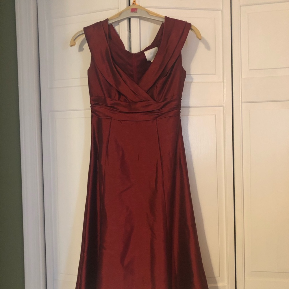 Wtoo bridesmaids dress in cranberry color